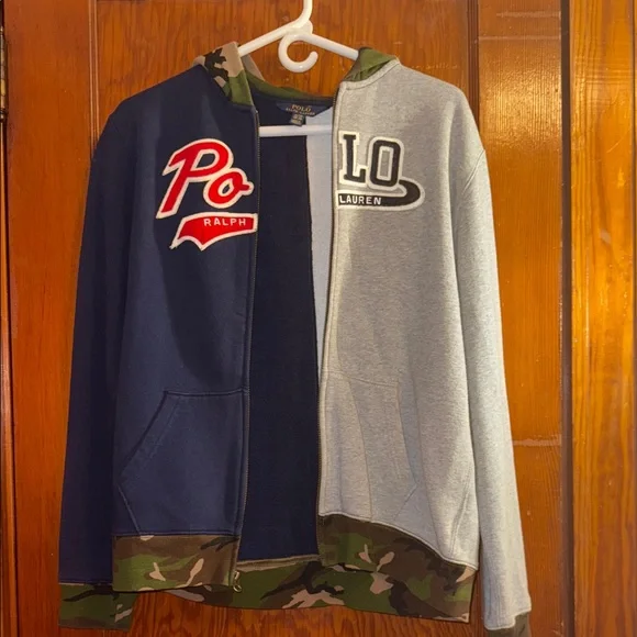 Polo by Ralph Lauren Navy and Gray Hoodie - Picture 3 of 5